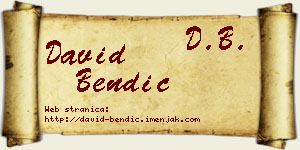 David Bendić vizit kartica